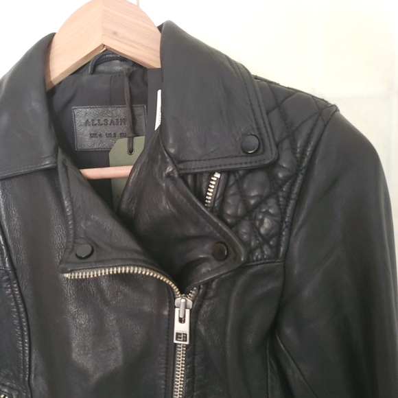 All Saints Black Leather Jacket - Picture 9 of 16